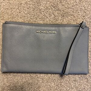 Michael Kors Blue and Beige Wristlet